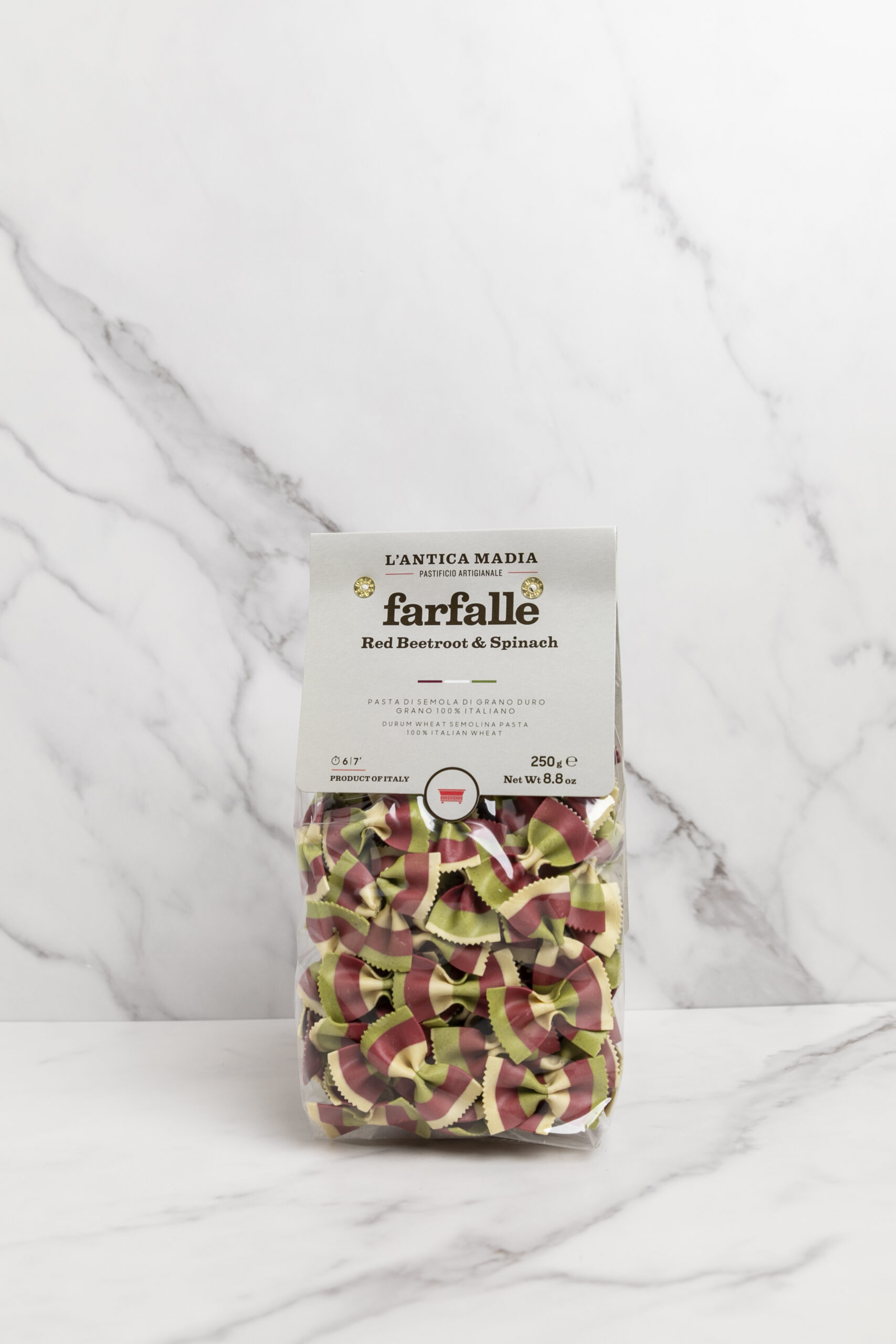 Antica Madia Artisan Beet and Spinach Flavored Farfalle